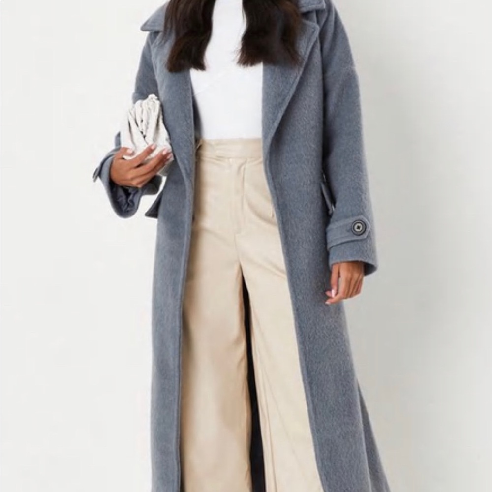 Women’s long gray dress coat